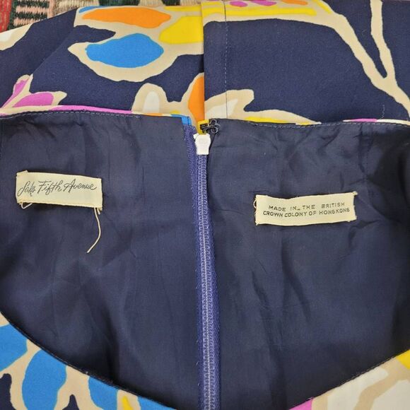 Vtg 1960s Saks Fifth Avenue Qipao Dress Sz S/M British Crown Colony Hong Kong - Picture 6 of 12